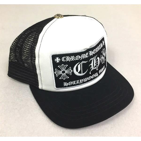 クロムハーツ Chrome Hearts キャップ Trucker Cap Patchwork CH トラッカー ベースボール キャップ CH (ブラック/ホワイト)
