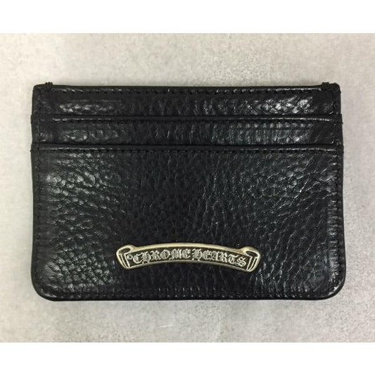 クロムハーツ  Chrome Hearts カードケース CARD CASE DOUBLE SIDE SCROLL/DAGGER #2 ダブルサイド スクロール カードケース ダガー/スクロール(ブラック)