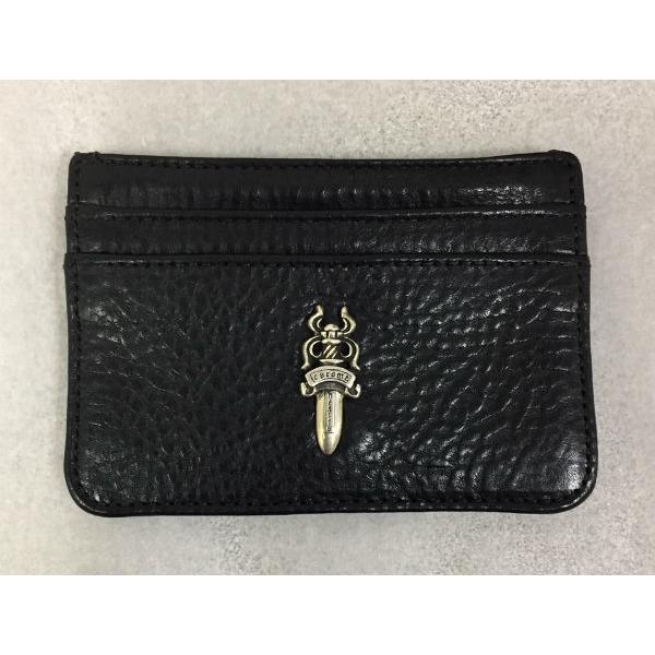 クロムハーツ Chrome Hearts カードケース CARD CASE DOUBLE SIDE SCROLL/DAGGER #2 ダブルサイド スクロール カードケース ダガー/スクロール(ブラック)