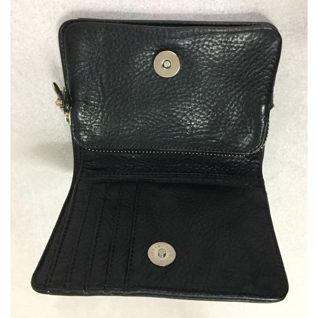クロムハーツ Chrome Hearts 財布 ウォレット ジョーイ スクロールレーベル ヘビーレザー ウォレット (ブラック)