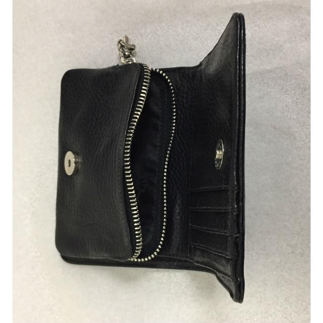 クロムハーツ Chrome Hearts 財布 ウォレット ジョーイ スクロールレーベル ヘビーレザー ウォレット (ブラック)