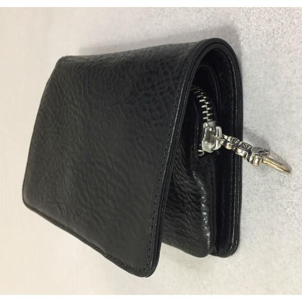 クロムハーツ Chrome Hearts 財布 ウォレット ジョーイ スクロールレーベル ヘビーレザー ウォレット (ブラック)