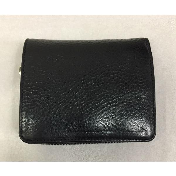 クロムハーツ ● Chrome Hearts 財布 ウォレット レザー スクウェア ジップビル (ペブルドレザー/ブラック