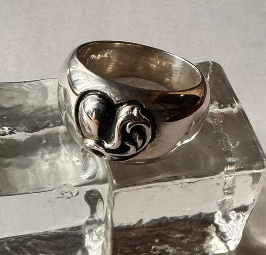 新品　クロムハーツ Chrome Hearts   ハートインバンドリング　Heart in band Ring サイズUS7.5