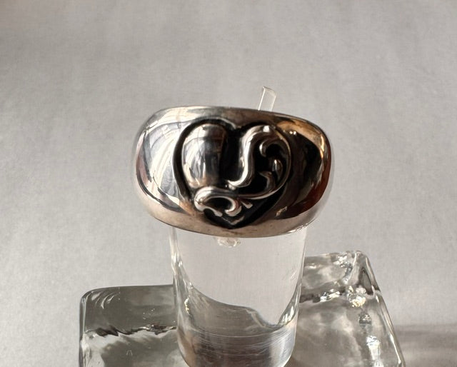 新品　クロムハーツ Chrome Hearts   ハートインバンドリング　Heart in band Ring サイズUS7.5