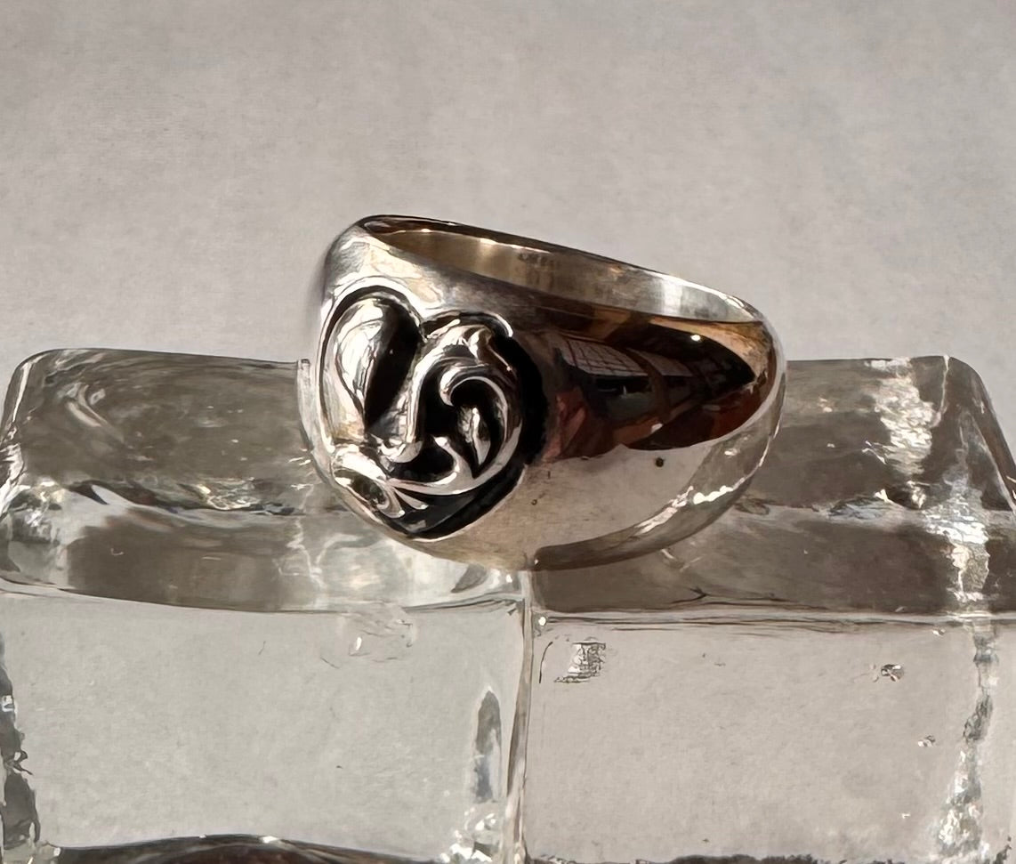 新品　クロムハーツ Chrome Hearts   ハートインバンドリング　Heart in band Ring サイズUS7.5