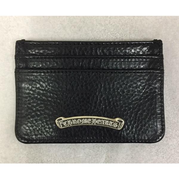 クロムハーツ ★ Chrome Hearts カードケース CARD CASE DOUBLE SIDE SCROLL/DAGGER #2 ダブルサイド スクロール カードケース ダガー/スクロール(ブラック)