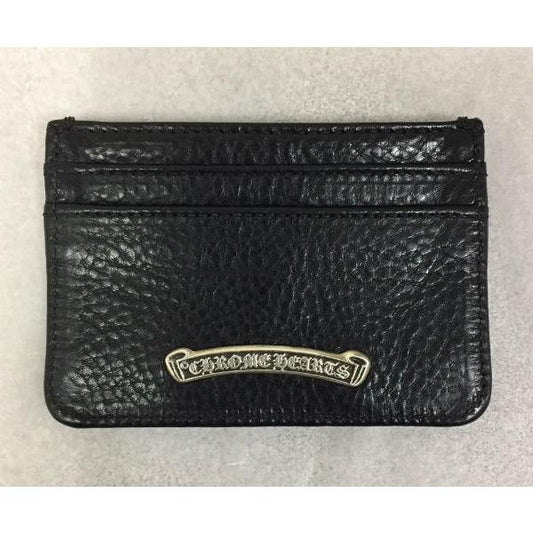 クロムハーツ ★ Chrome Hearts カードケース CARD CASE DOUBLE SIDE SCROLL/DAGGER #2 ダブルサイド スクロール カードケース ダガー/スクロール(ブラック)