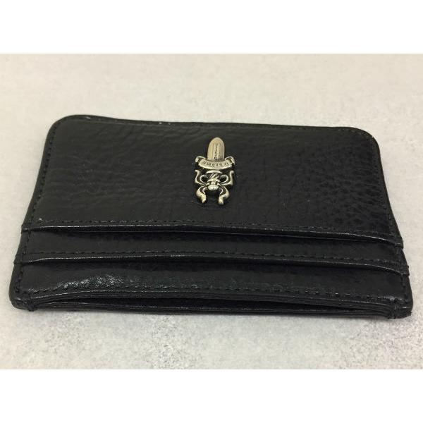 クロムハーツ ★ Chrome Hearts カードケース CARD CASE DOUBLE SIDE SCROLL/DAGGER #2 ダブルサイド スクロール カードケース ダガー/スクロール(ブラック)