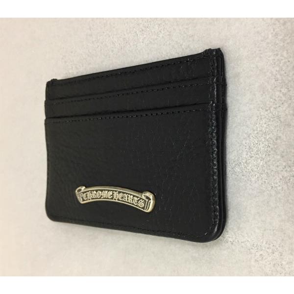 クロムハーツ ★ Chrome Hearts カードケース CARD CASE DOUBLE SIDE SCROLL/DAGGER #2 ダブルサイド スクロール カードケース ダガー/スクロール(ブラック)