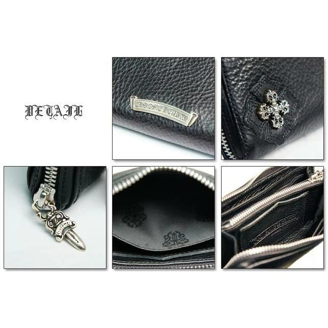 クロムハーツ ★　Chrome Hearts 長財布 REC-F　ジップフィリグリープラス レザーウォレット　ブラック 　REC F Zip #2 cross filigree plus Wallet