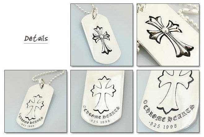 Chrome Hearts　クロムハーツ ドッグタグ　カットアウトクロスウイズCHクロス Cut Out Dogtag With Cross Charm